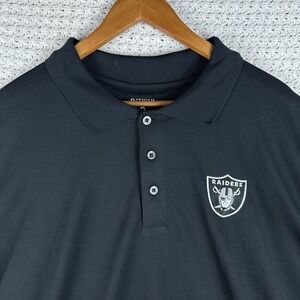 Las Vegas Raiders Antigua Polo Shirt 3XLT Black NFL Golf Athletic Tall